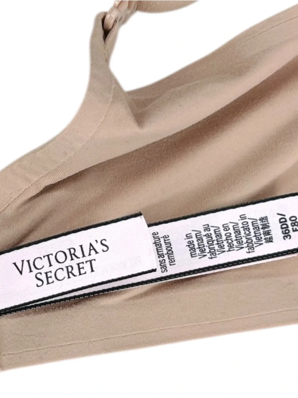 Victoria's Secret Padded No-Wire Bra sz 36DD * Incredible Wireless Beige Nude - Picture 5 of 6